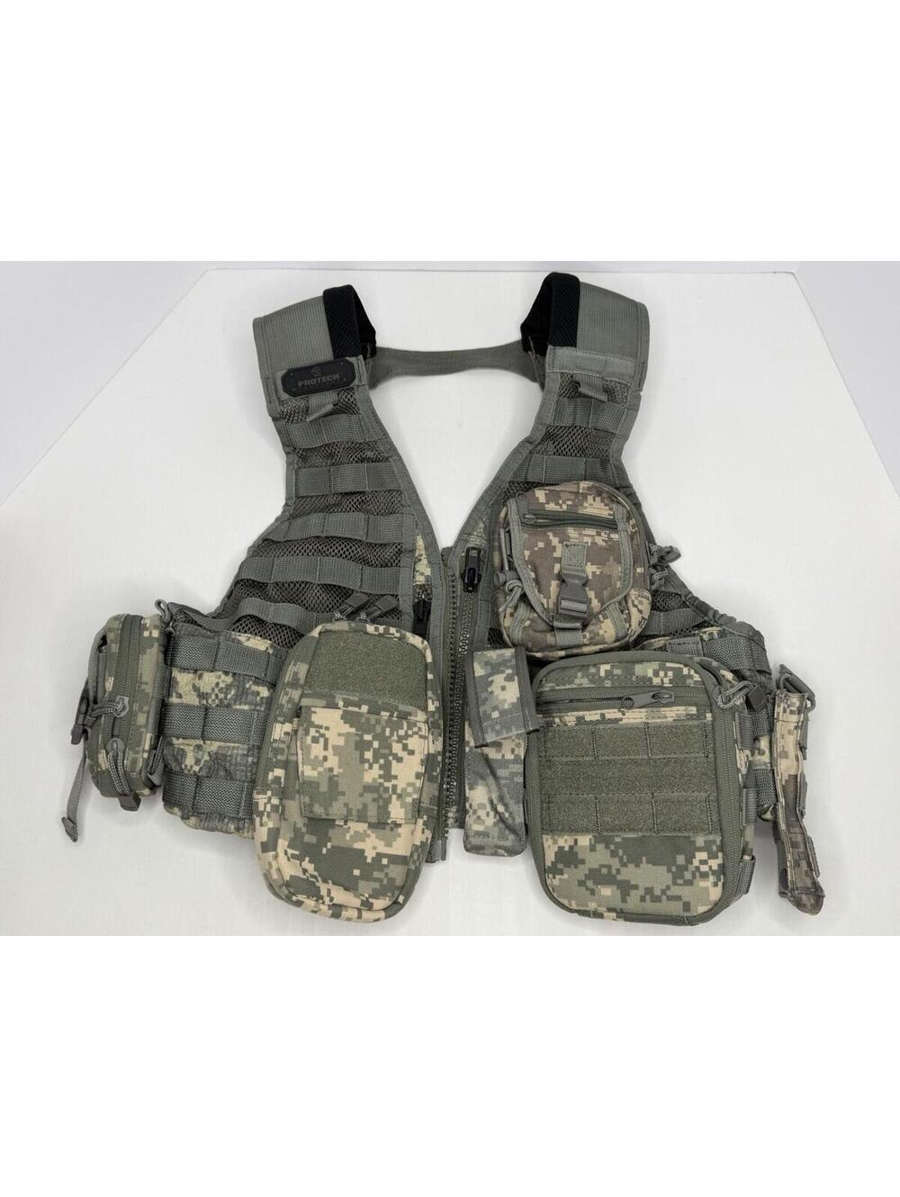 Protech Camouflaged Tactical 6 Pouch MOLLE Load Carrying Chest Rig Vest P97